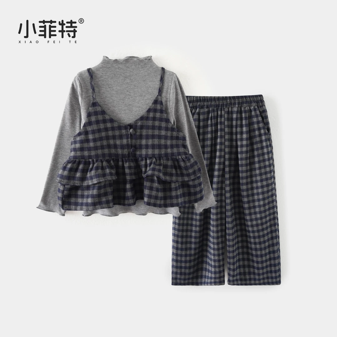 【吊带+T恤衫+长裤】小菲特女童儿童秋装新款上衣三件套YNTQ52907