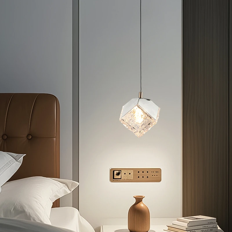 松伟【新品】【光立方】光立方 现代轻奢餐厅走廊楼梯吧台吊灯波纹玻