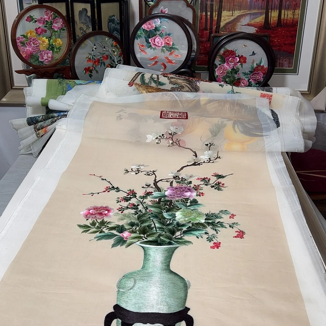 清***界刺绣纯手工刺绣画