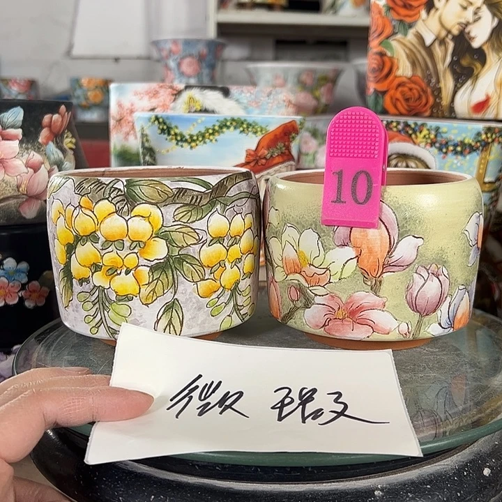 景德镇手绘花盆性价比超高的直播间