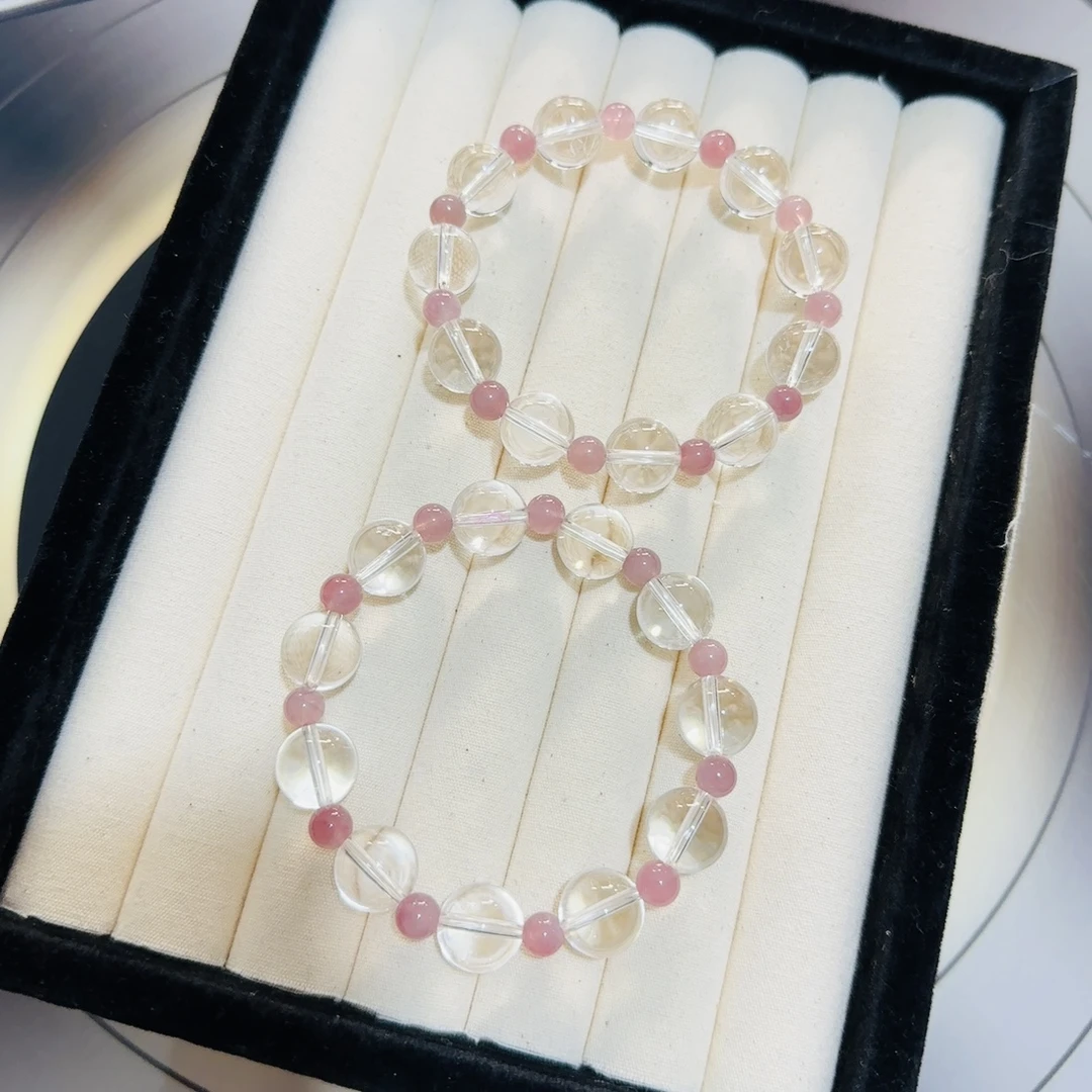 【柏拉图】天然高透体白水晶➕紫马粉12.5mm+多样性发一w1220