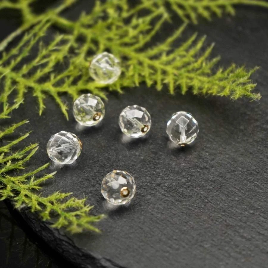 18k金喜马拉雅白水晶路路通11mm+切面爆闪珠吊坠 多样性发一