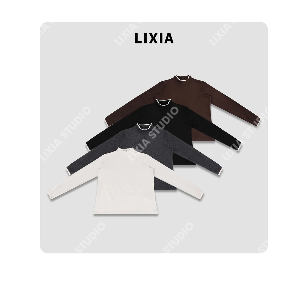 LIXIA【轻奢暖感】isn风极简慵懒套头厚款保暖德绒卫衣上衣-D10572