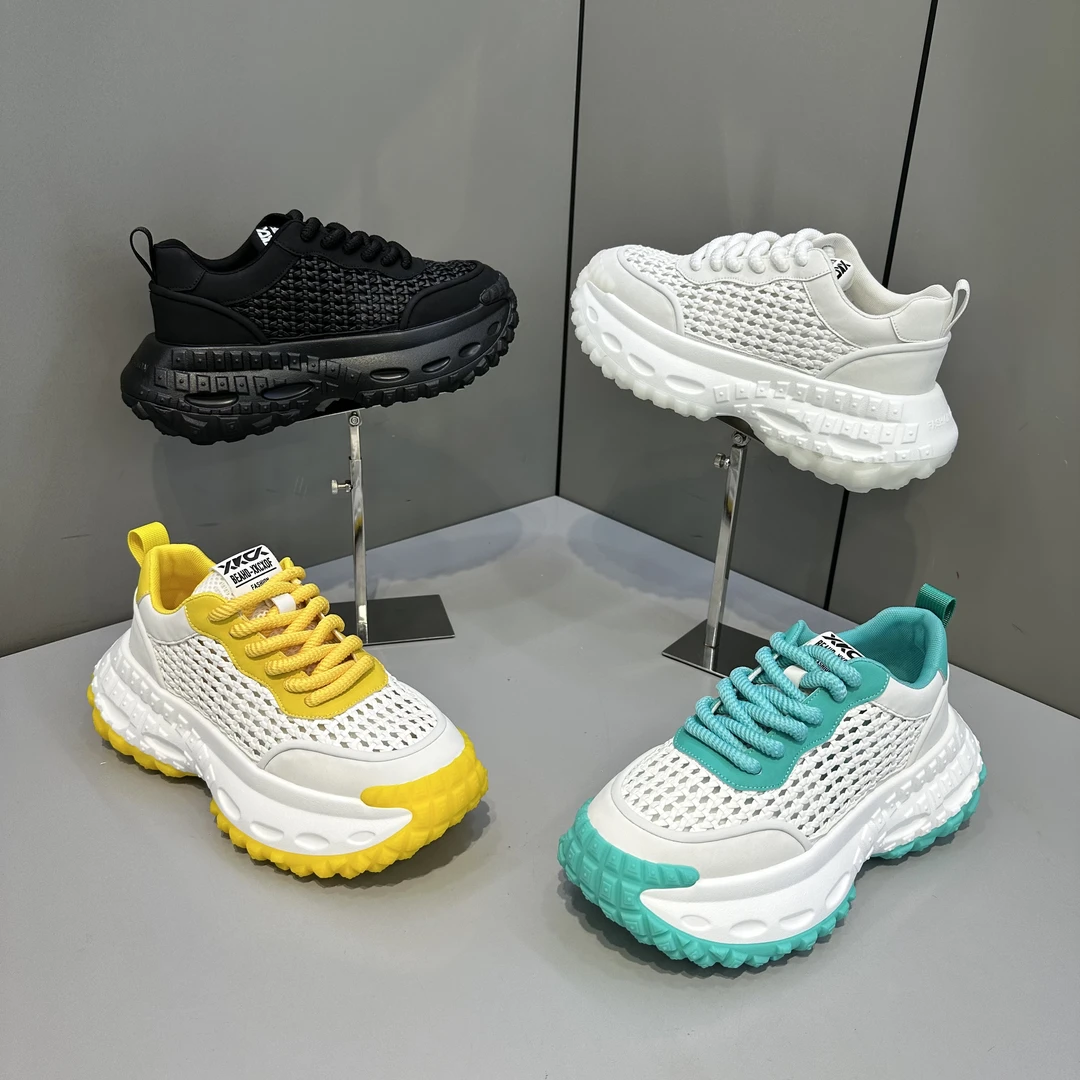 欧洲站潮牌2025夏季厚底增高舒适透气老爹鞋时尚老爹鞋男款夏季