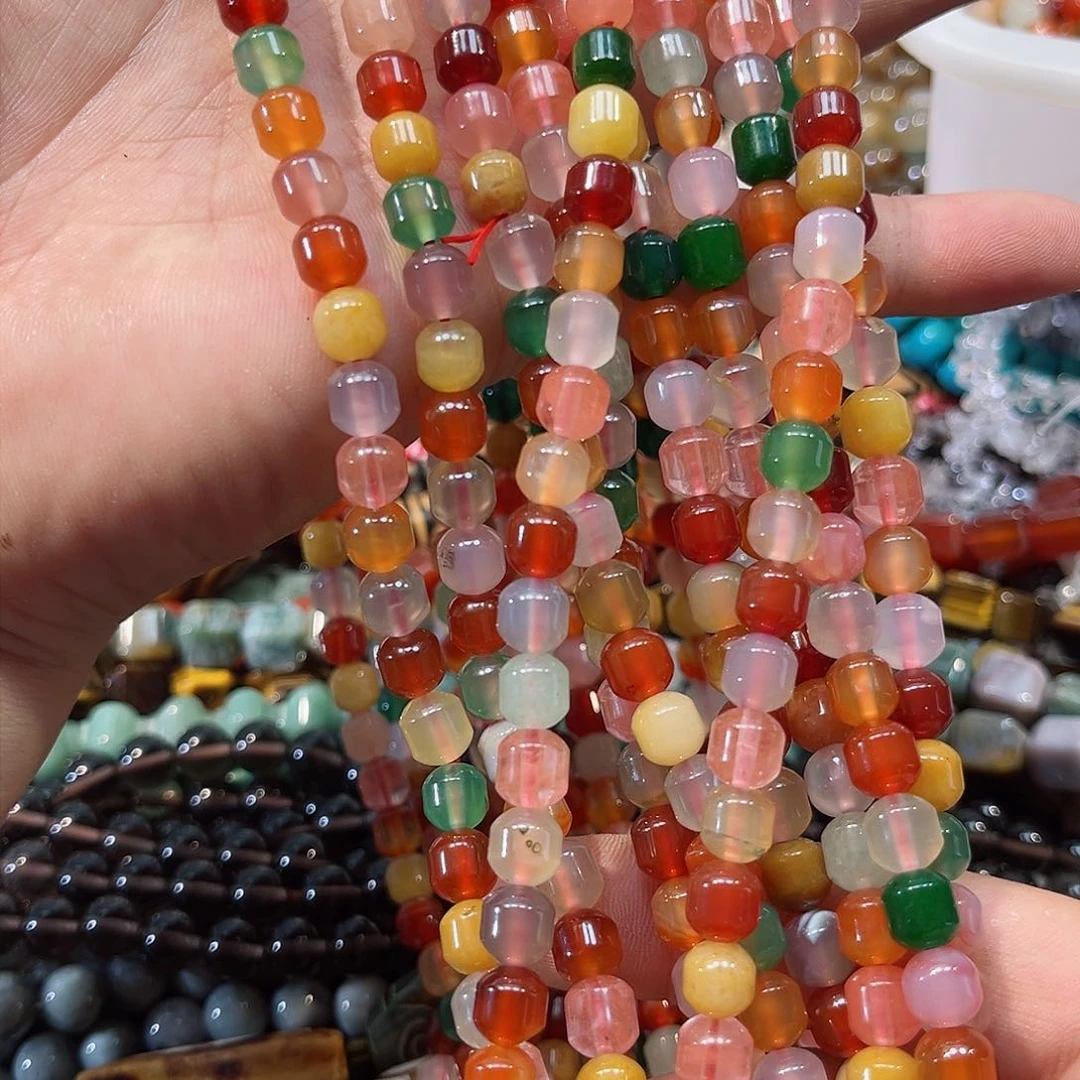 玛瑙/玉髓合金珠宝半成品多宝玛瑙7mm3圈