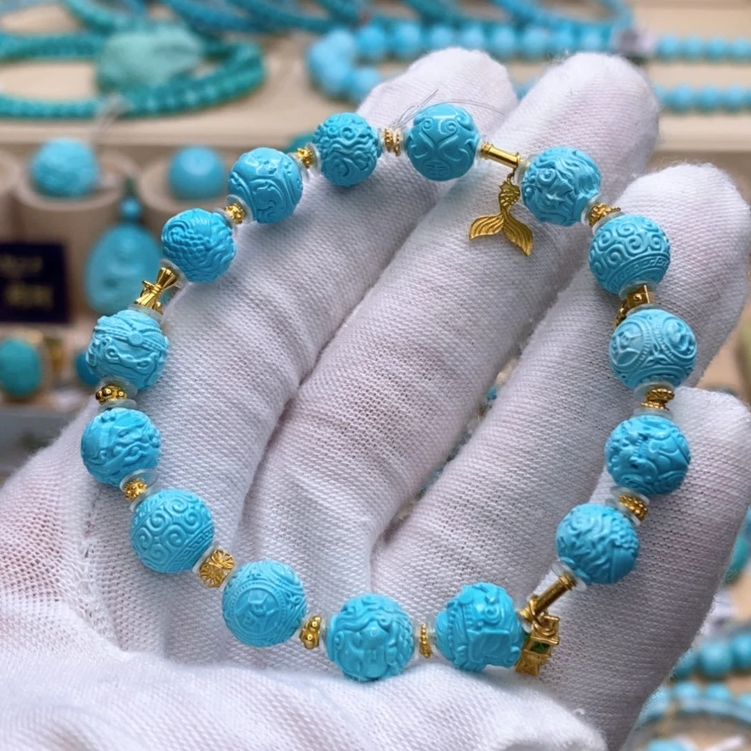 绿松石未镶嵌珠宝奇石8.5-9mm