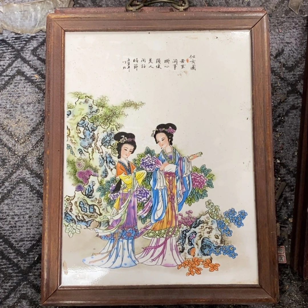 瓷片37*28 景德镇瓷板画柴窑烧制