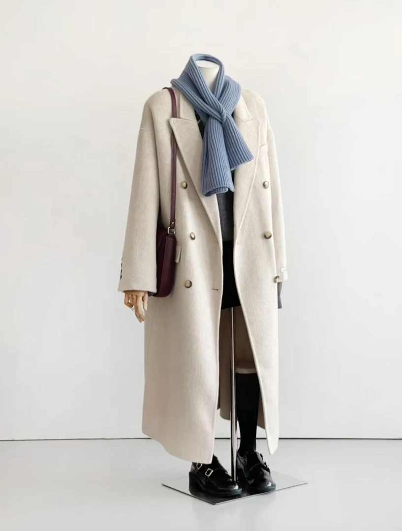 （3001-3100）秋季新款毛绒呢子羊毛大衣经典百搭款质感时尚韩版