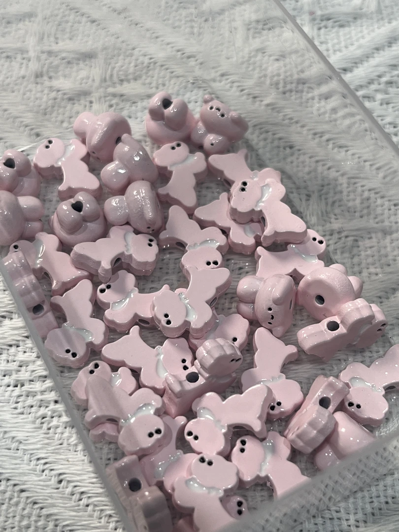 奶油风可爱合金烤漆串珠手作diy散珠材料全场两毛一颗任选