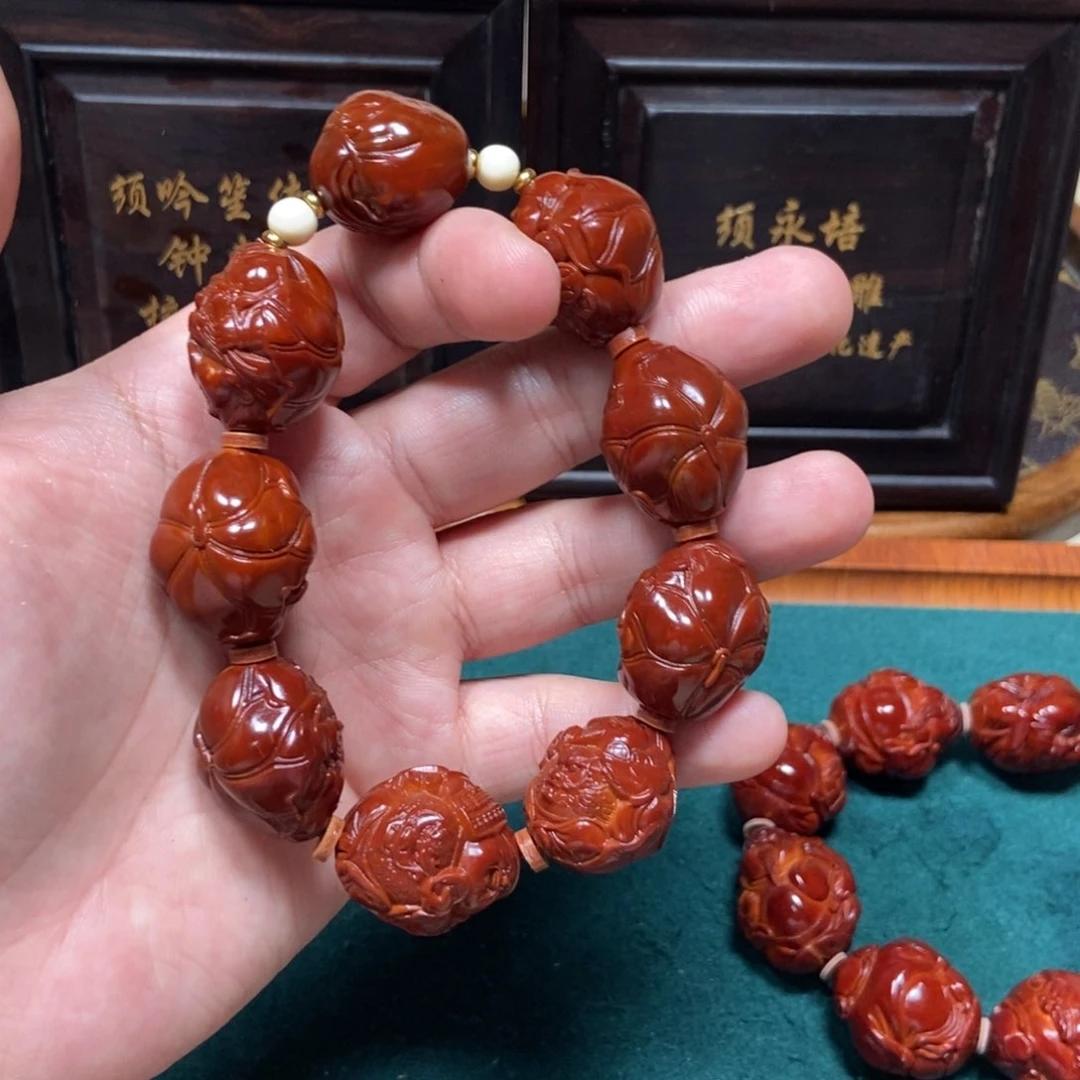 手串橄榄核红**运财神财神