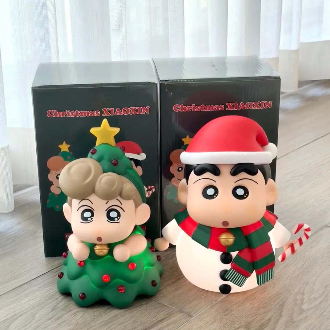 圣诞小新礼物拍拍灯摆件手办发光蜡笔小新小葵家居夜灯周边潮玩