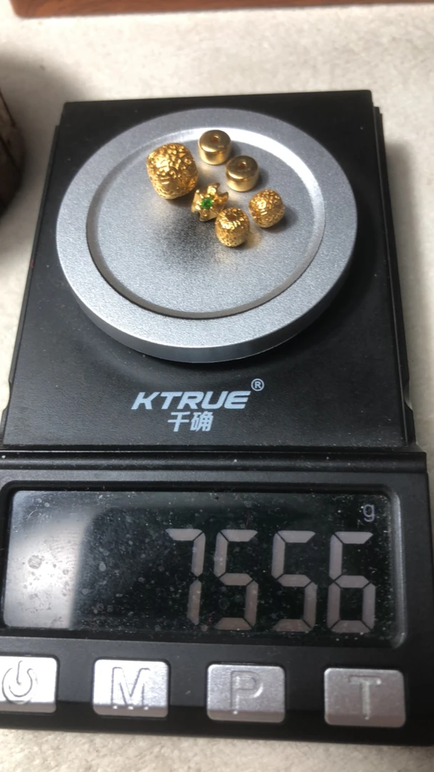 足金999隔珠黄金文玩配饰