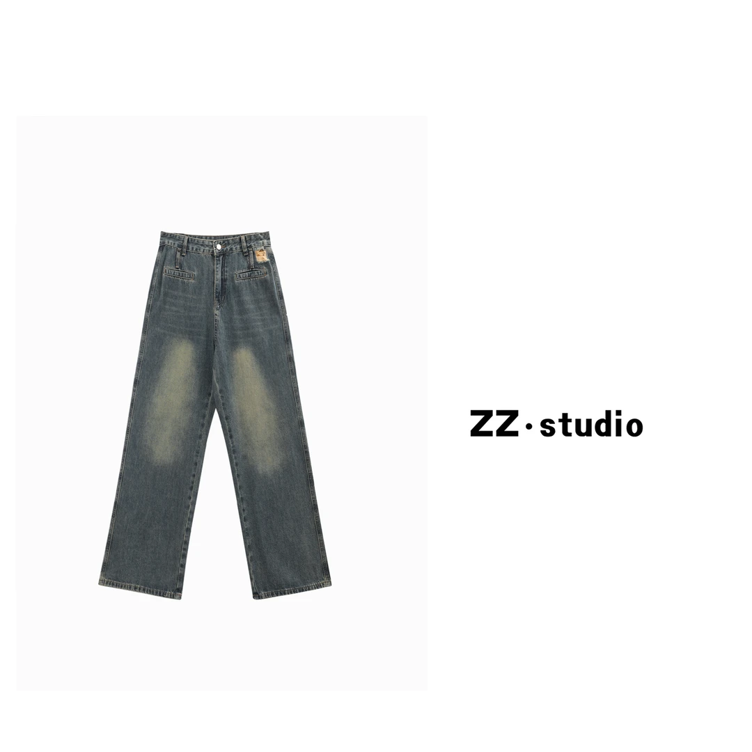 一口苏达复古牛仔裤 百搭新款舒适休闲复古水牛仔裤E22