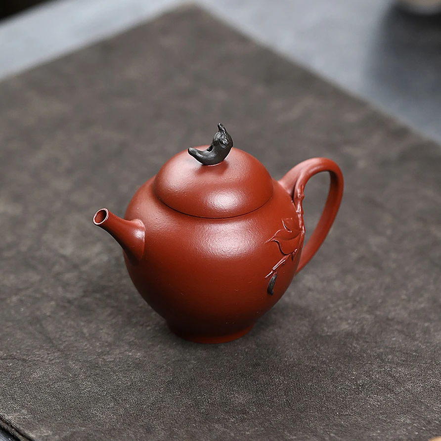 JCY-0037非遗正品手工 季畅园 【火舞】朱泥100cc茶具 宜兴紫砂壶