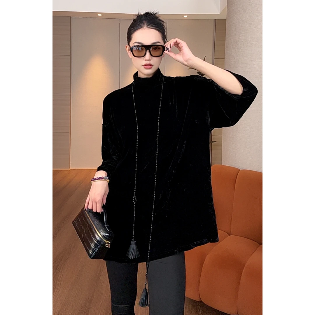 紫紫 经典追溯松弛老钱风桑蚕丝时尚宽松休闲长袖上衣ZD02SZHJ726