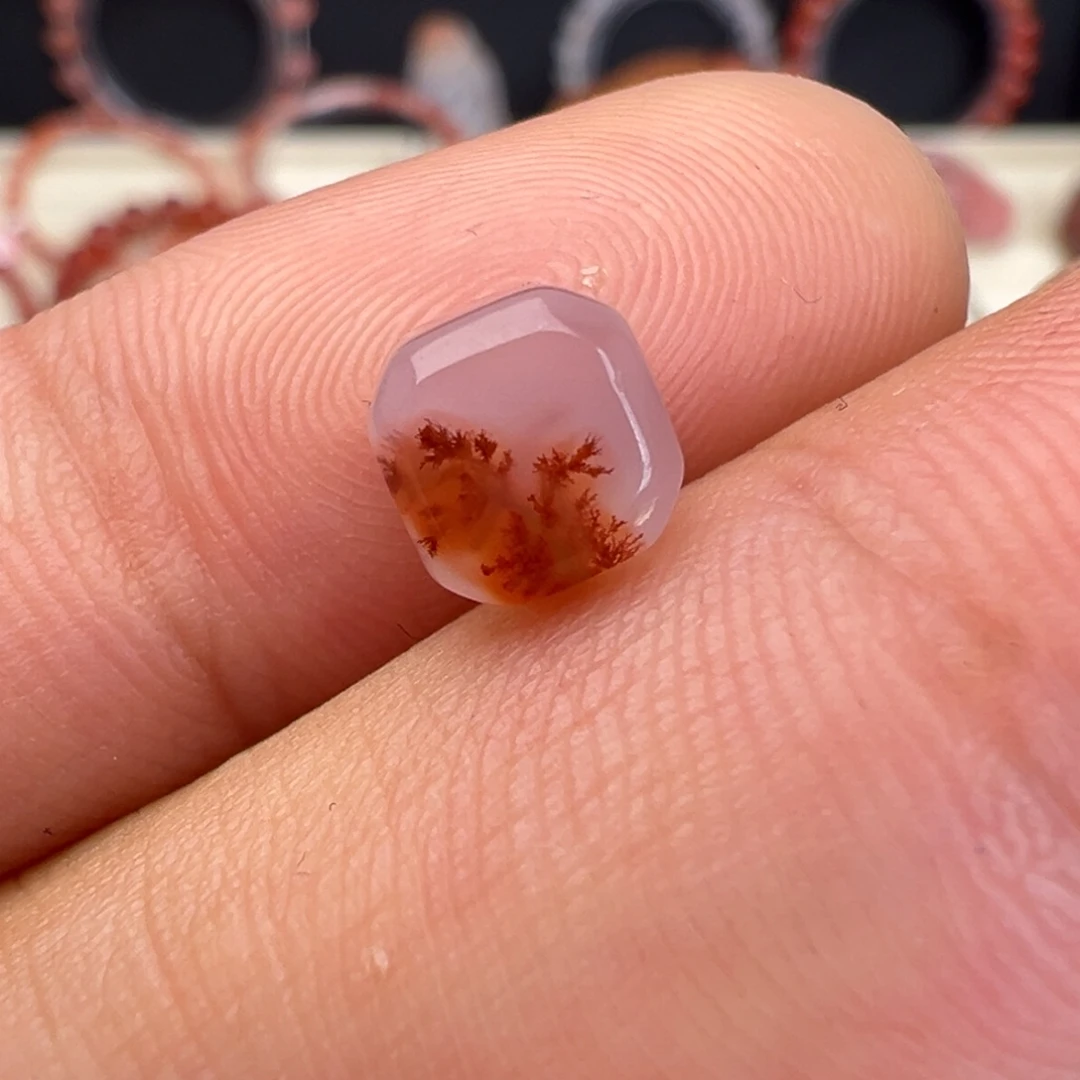 镜***鱼南红玛瑙未镶嵌颈饰方糖6+（三通孔）