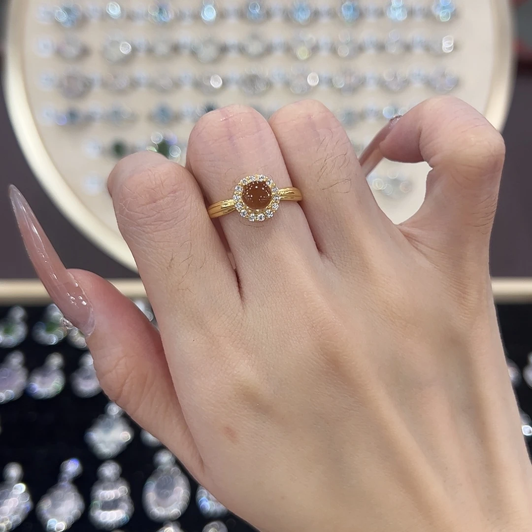 “***”黄晶银S925镶嵌戒指