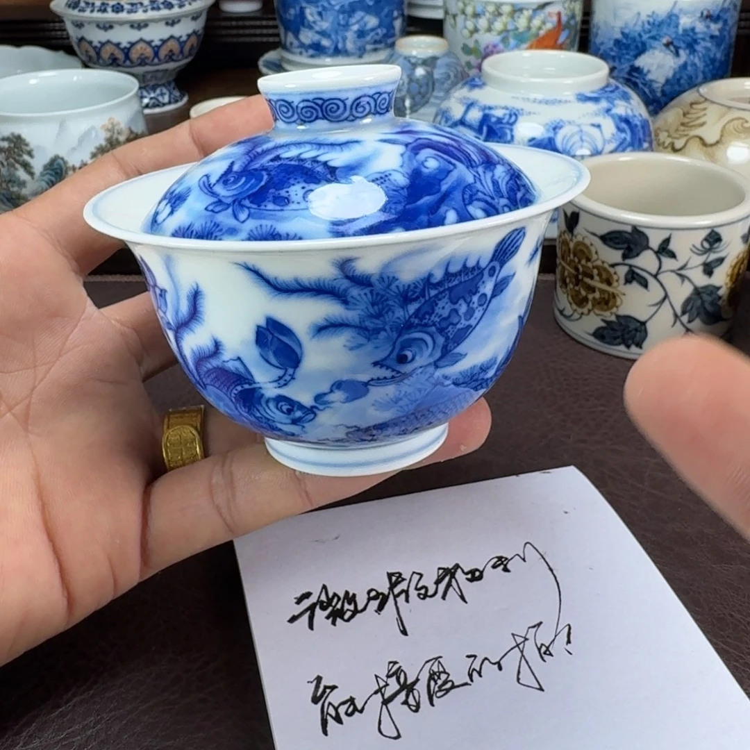 今***寒瓷片当代景德镇陶瓷手绘茶具