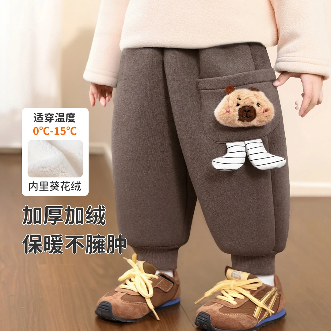 宝宝加绒加厚棉裤冬季一条过冬男童女童冬装外穿卫裤羊羔绒保暖裤