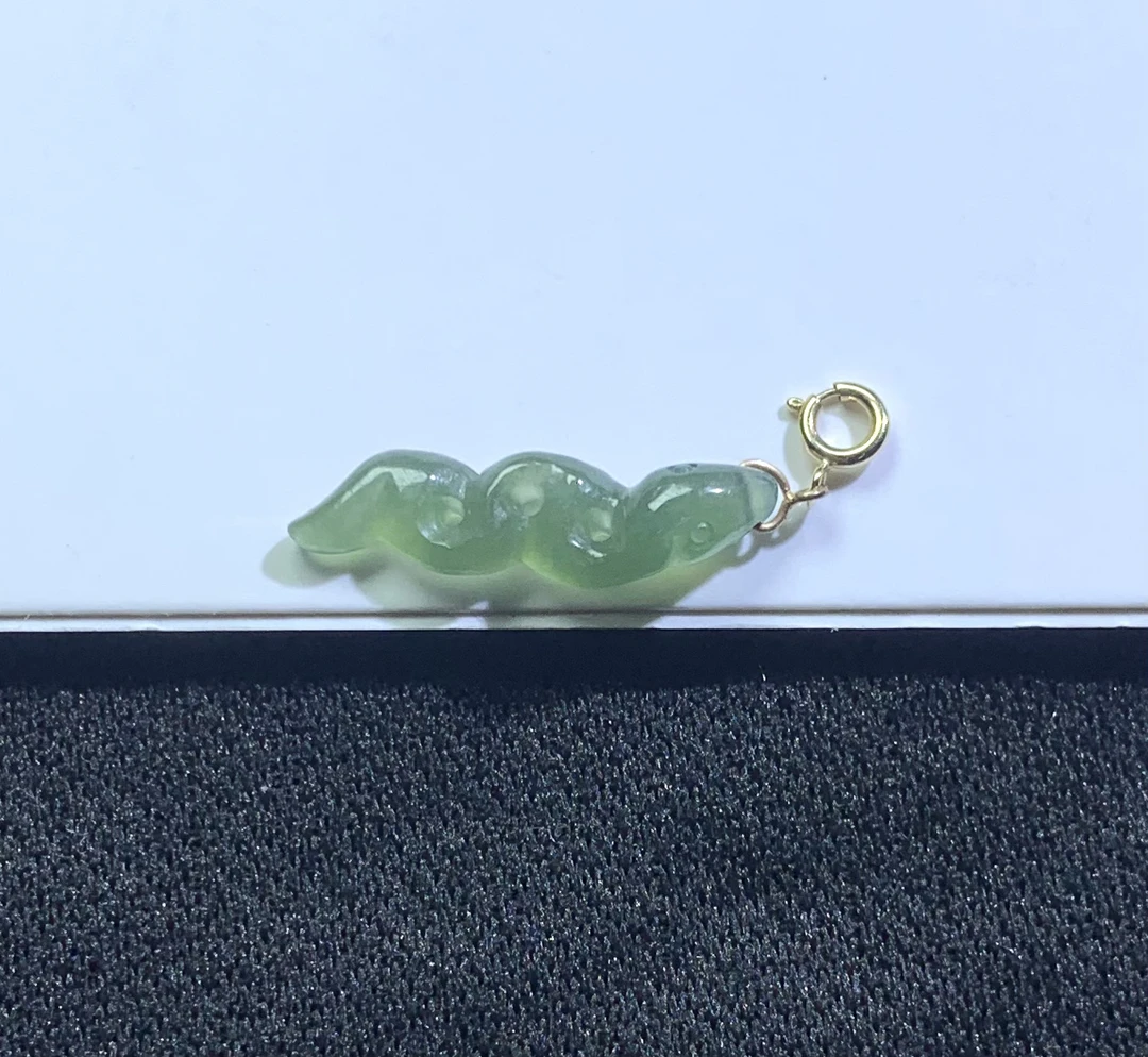 冰茶黄翡蛇18k金镶嵌万能扣提溜天然缅甸翡翠A货锁骨链配石吊坠