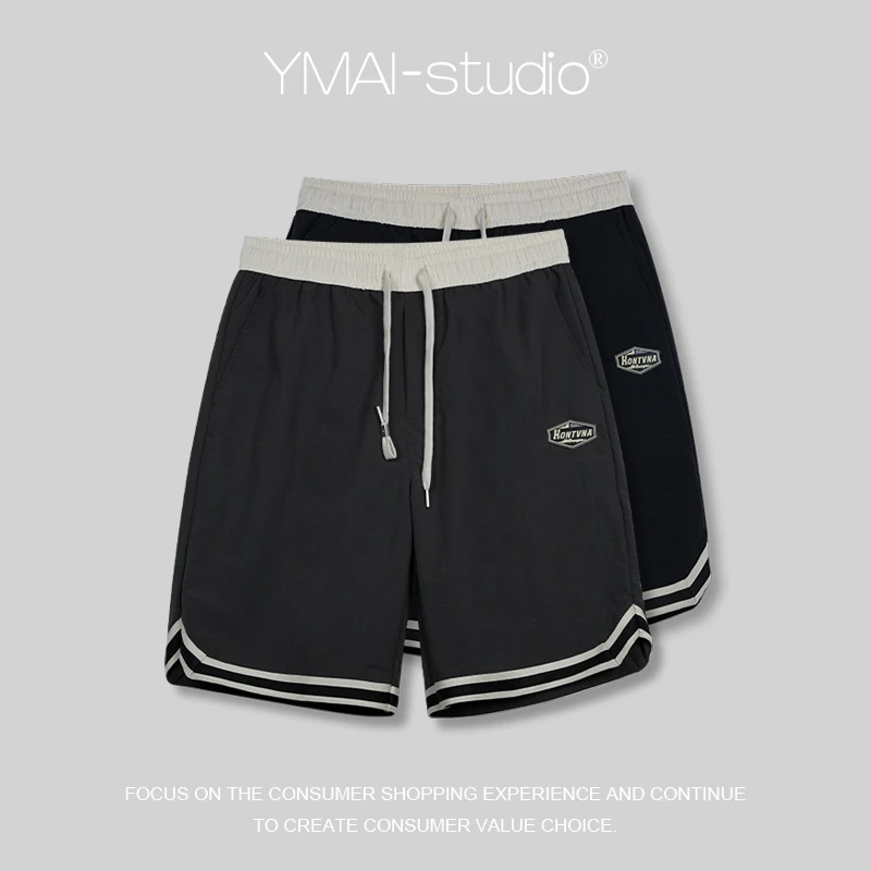 #3039夏季新款运动男潮流短裤条纹时尚五分裤宽松百搭休闲裤子