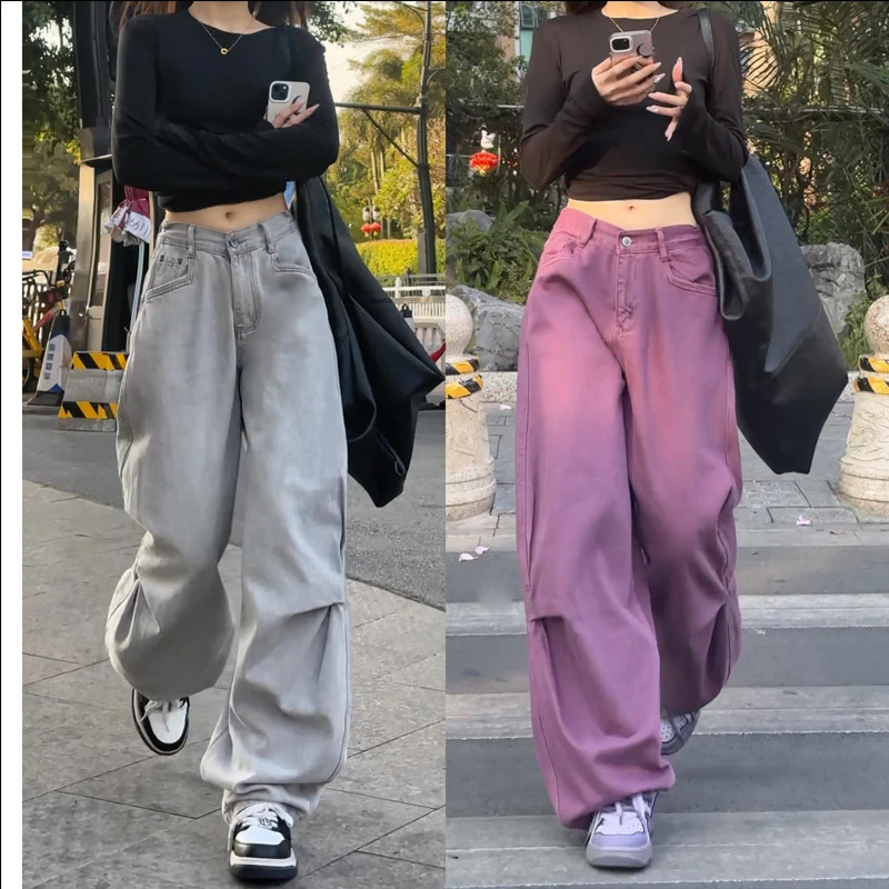 11668新款爆款牛仔裤夏新款大版薄款弯刀显瘦阔腿垂感直筒裤