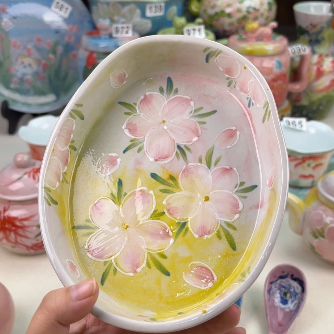 景德镇手绘高温釉下彩陶瓷茶具