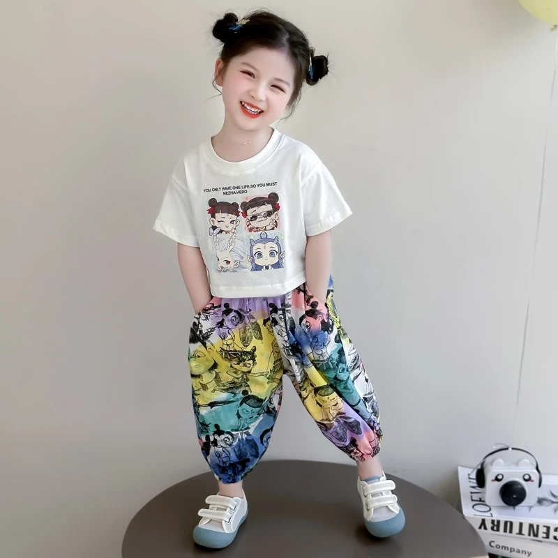 女童夏装套装2025新款小童洋气时髦儿童衣服女宝宝夏季短袖两件套