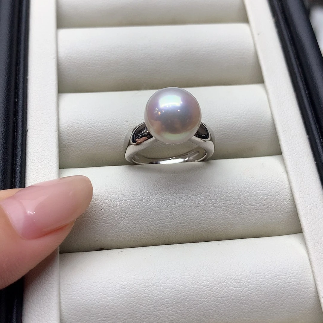 戒指银S925镶嵌淡水珍珠