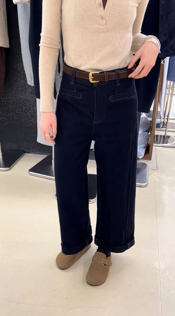 FANXI 2025新款时尚潮流高腰垂感直筒牛仔裤70161