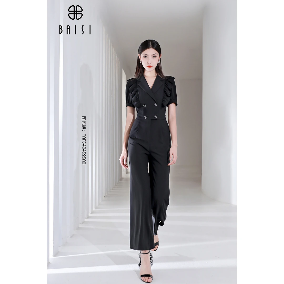 百丝/BAISI商场同步AATG404323时尚大气显瘦T台走秀款连体裤