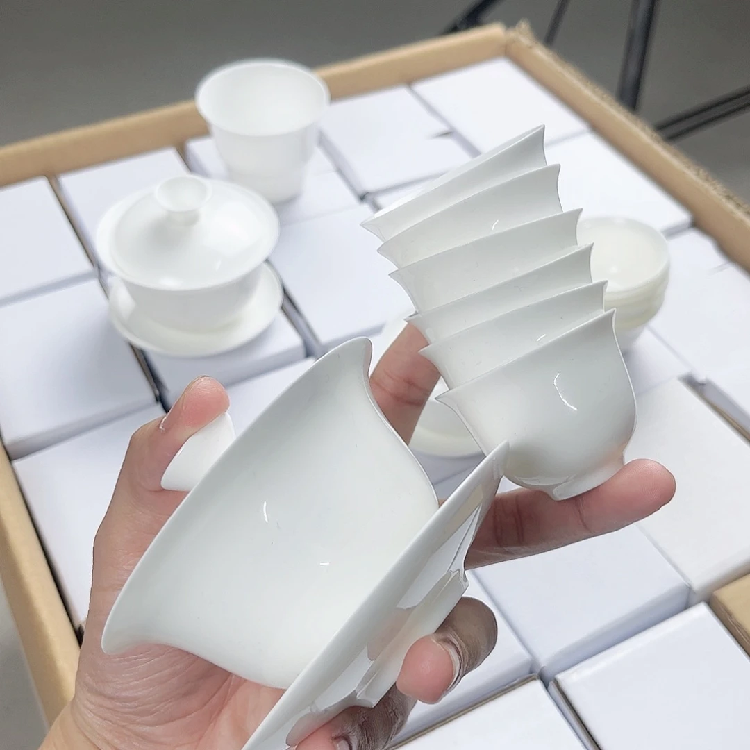 【闪购商品】120+6美人杯骨瓷盖碗超薄胎