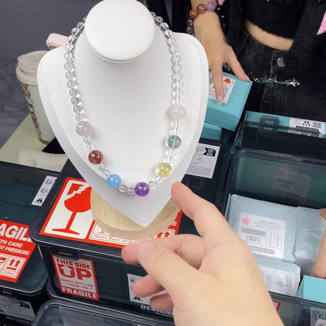 手串水晶银S925镀金镶嵌