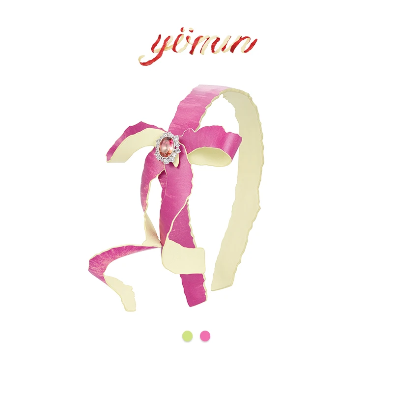 YVMIN尤目 苹果皮蝴蝶结弹力发箍水果配饰