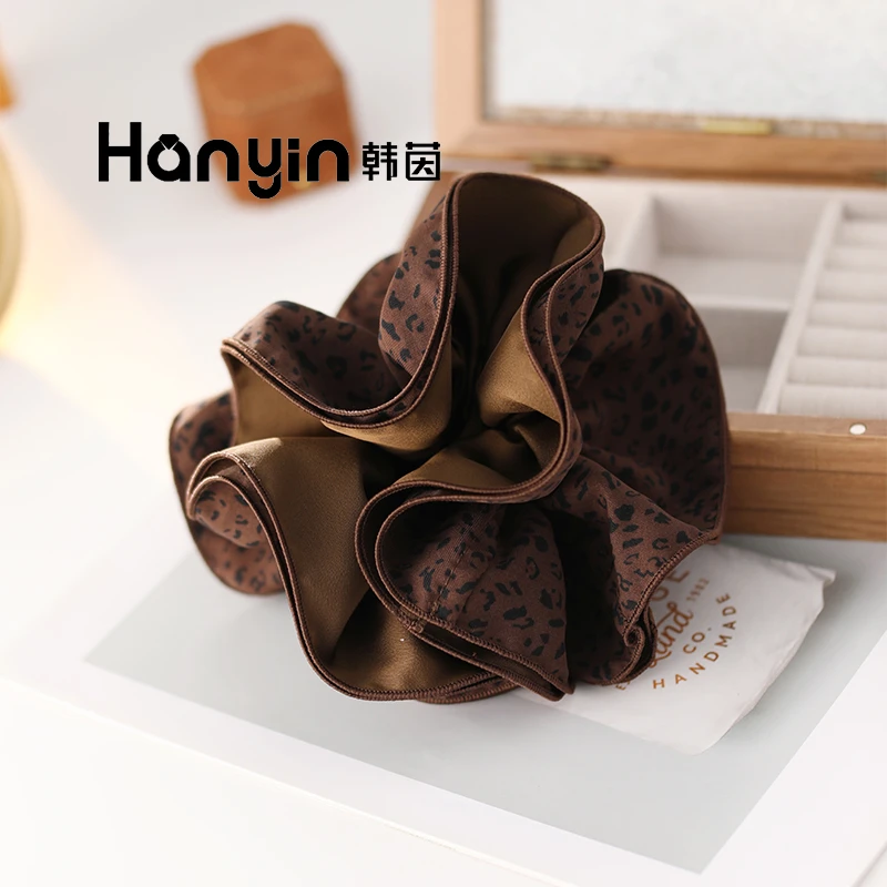 复古气质美拉德豹纹大肠发圈时尚百搭弹力发绳