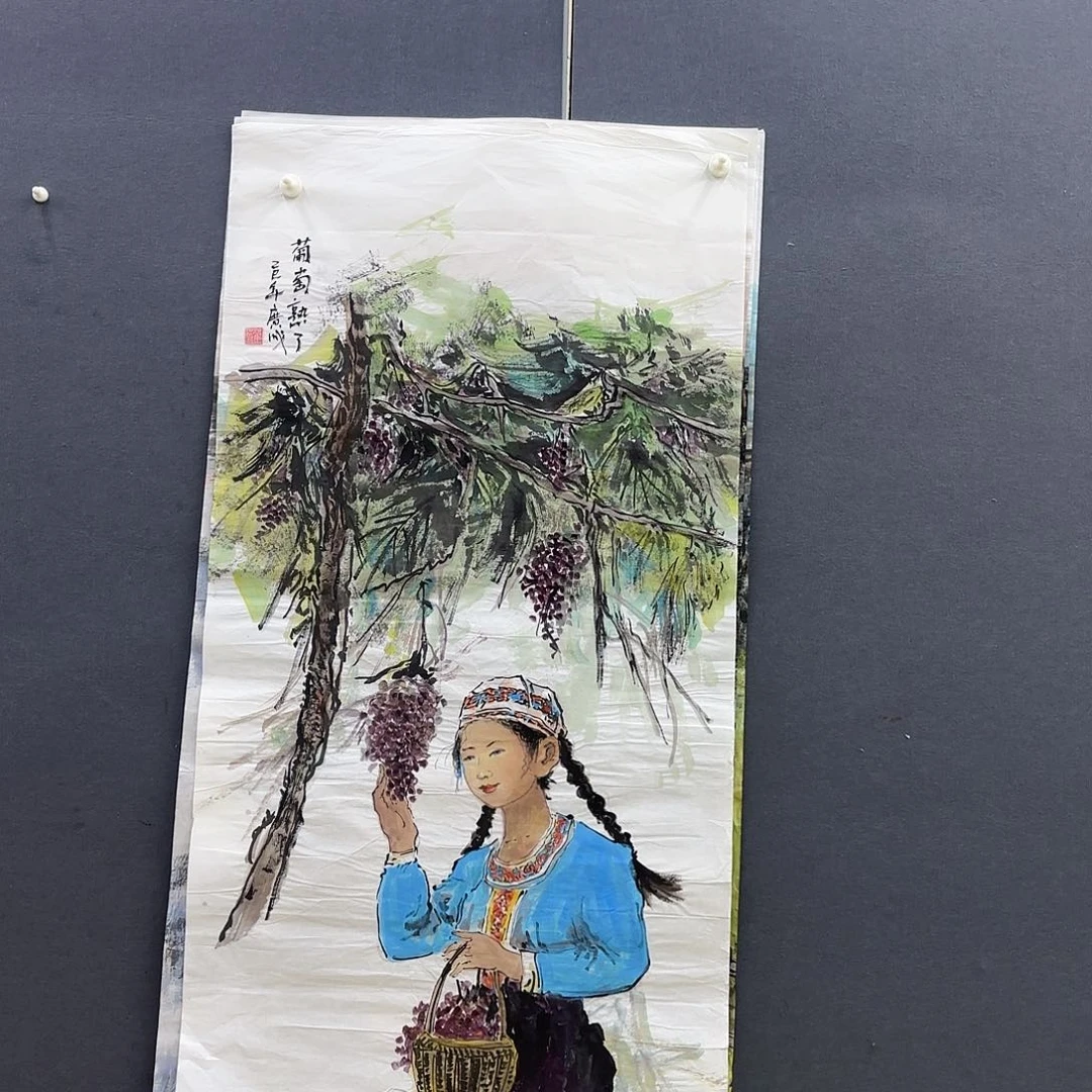 国画四尺山水作品童童童