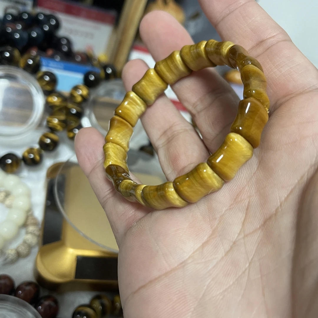 天然竹节黄虎手环12m