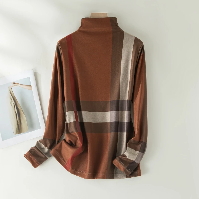 美拉德色系-半高领德绒打底衫 舒适软糯弹力亲肤双面穿-88011T