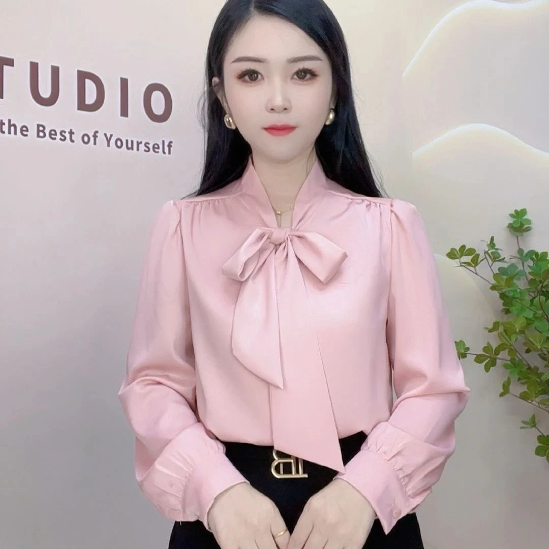 2024春秋新款设计感女士长袖时尚百搭洋气显瘦气质衬衫衬衣上衣