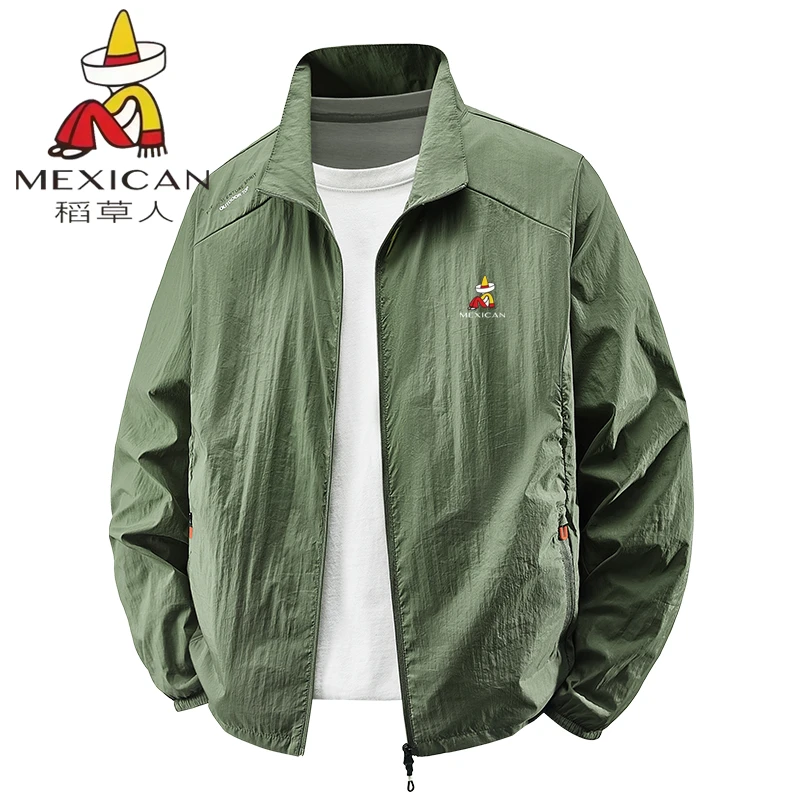 Mexican/稻草人夏季薄款皮肤衣轻透气防紫外线钓鱼冰丝男士防晒服