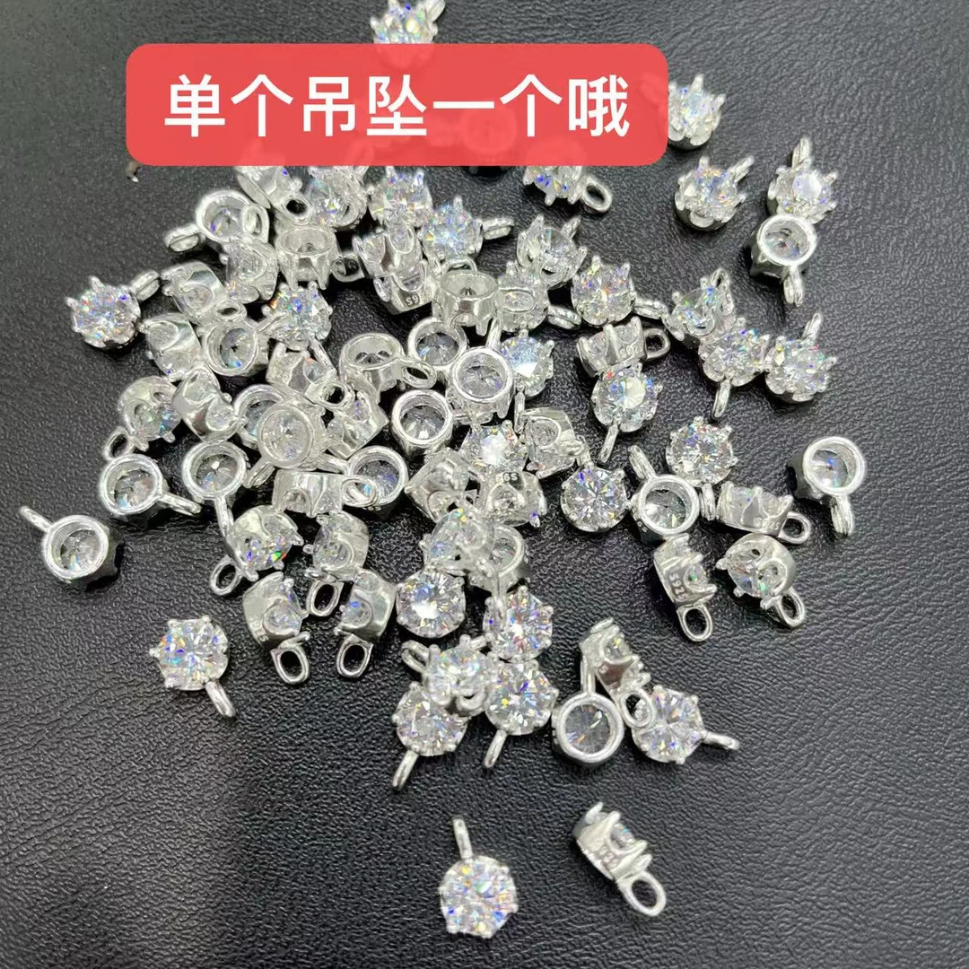 吊坠925银木质 B395一个闪亮亮吊坠