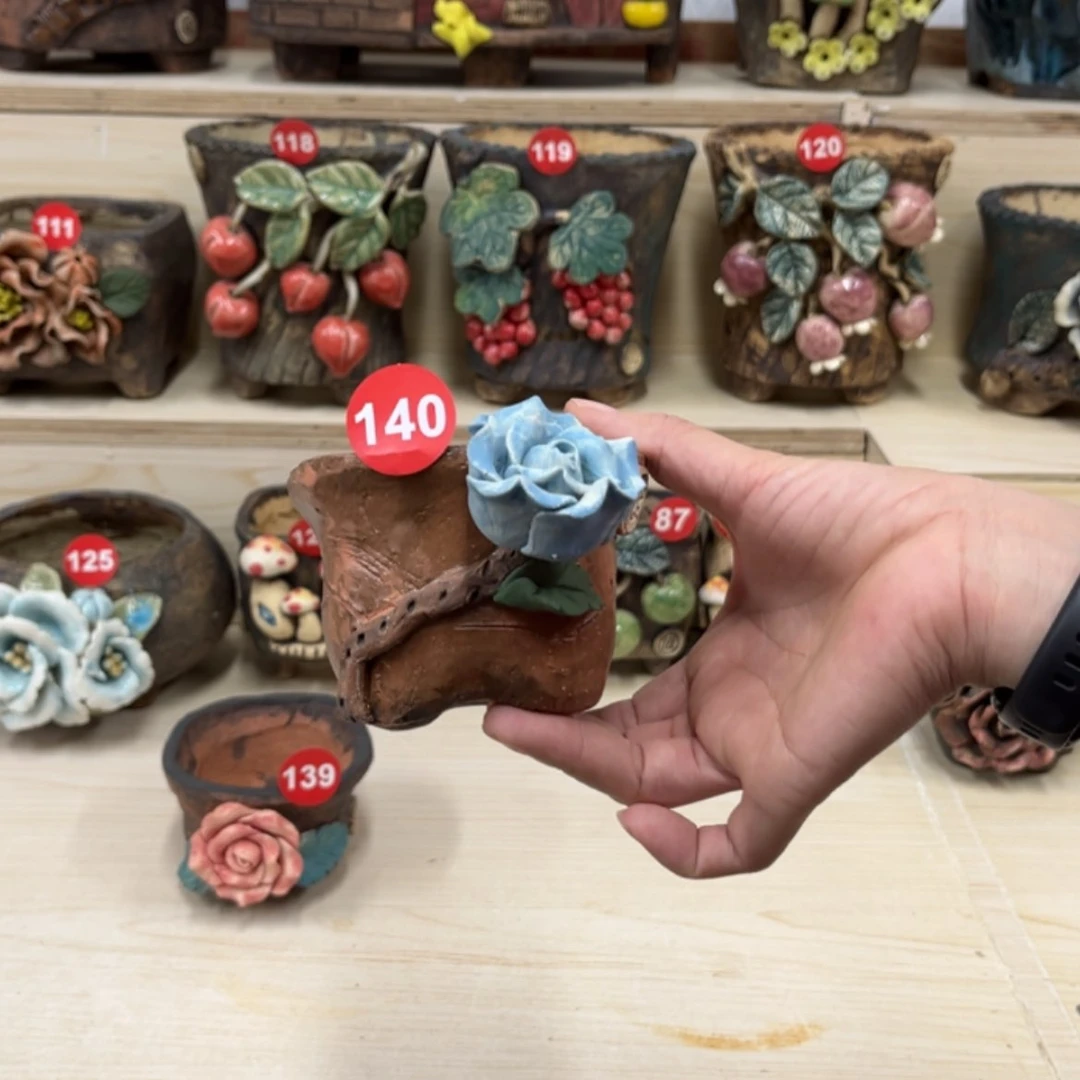 【闪购商品】紫砂花盆140微瑕号内口8外高7