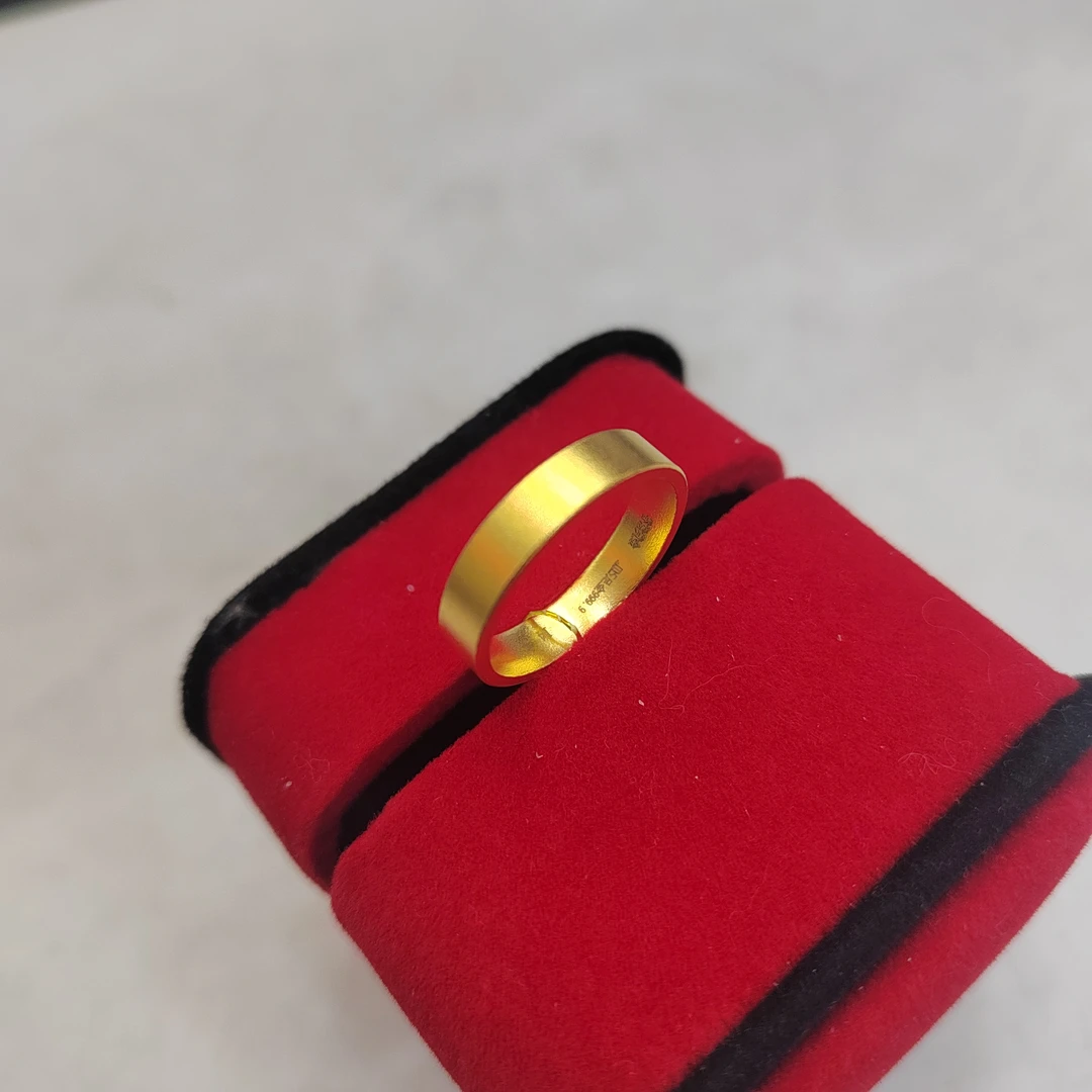 足金古法平面戒指 真金 假一赔十 抖音国检证书有费用 理性下单