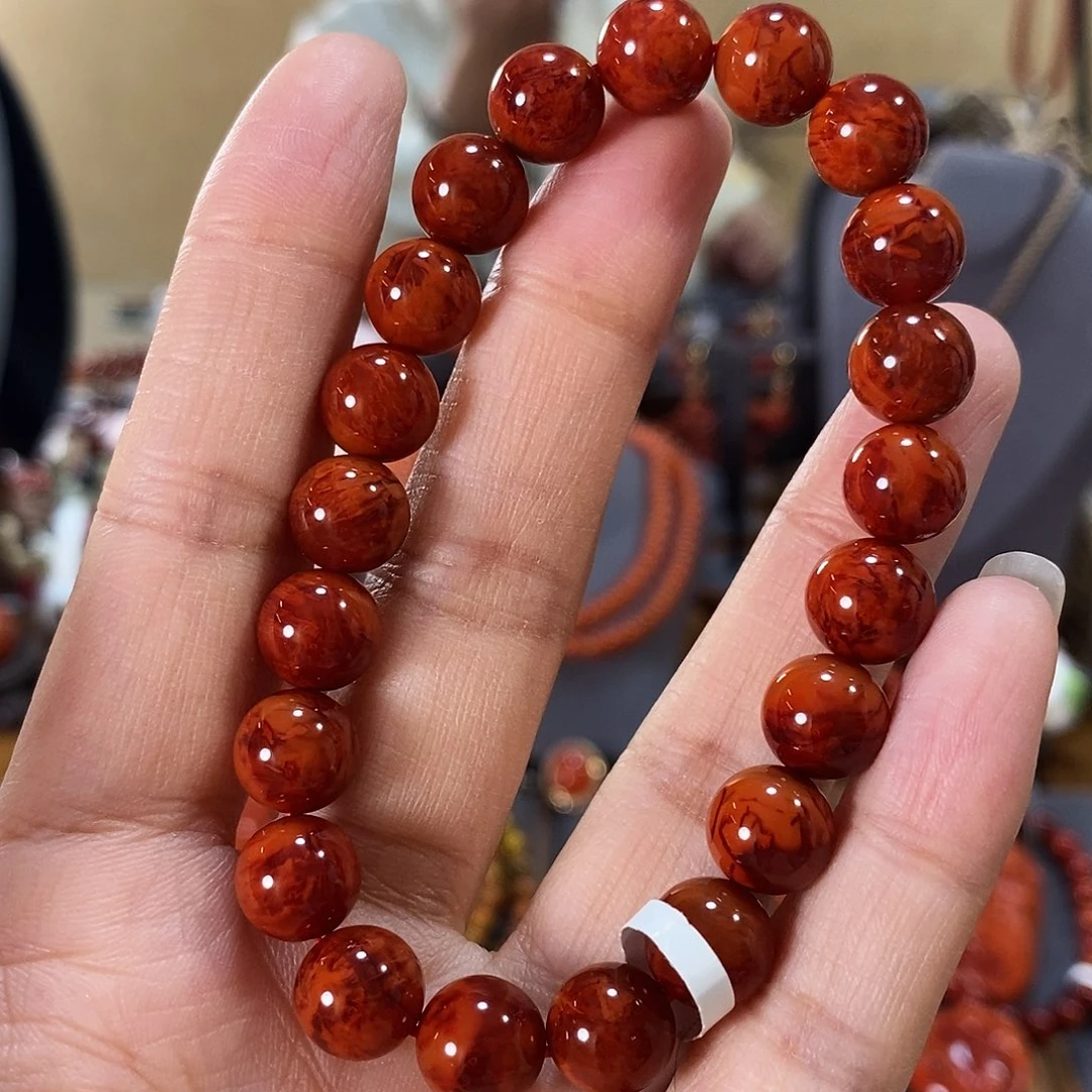 未镶嵌单圈9.5mm原矿南红玛瑙