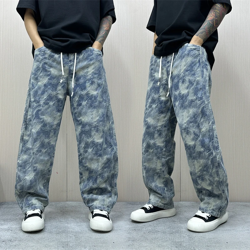 昊Studio冬季男士加厚运动水洗免烫日系做旧潮流宽松裤时尚休闲裤