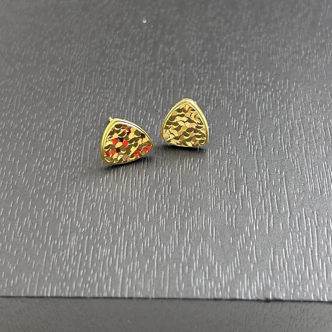 925银耳饰 【MZ】925银碎碎冰三角耳钉YE942