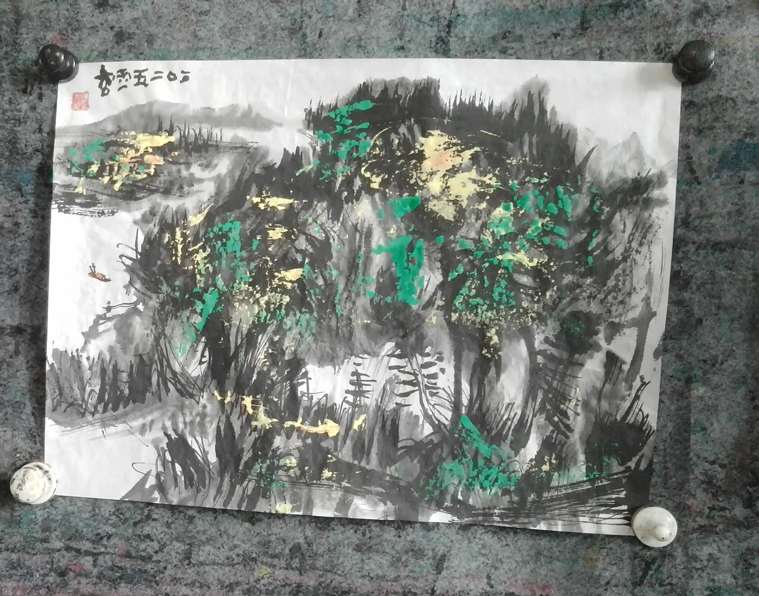 四尺六裁宣纸水墨丙烯46*34cm-001软片 国画沙发客厅装饰画