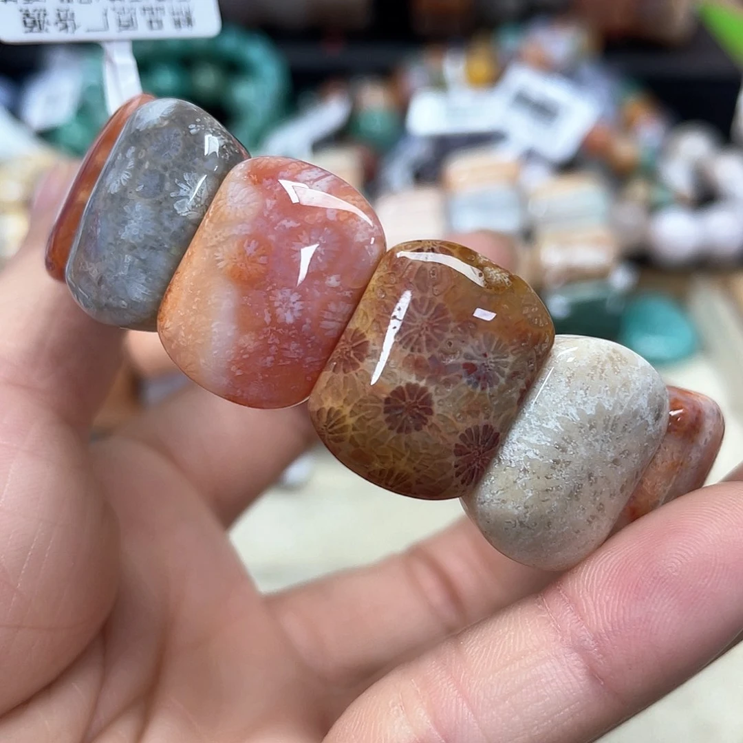硅化珊瑚（珊瑚玉）手链未镶嵌?***?333