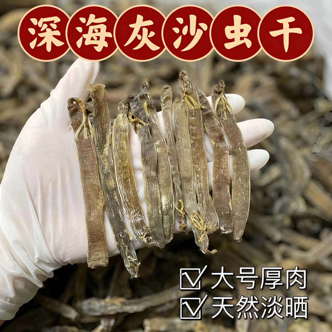 大号厚肉灰沙虫干 鲜晒野生黑沙虫干 煲粥煲汤 美味鲜甜