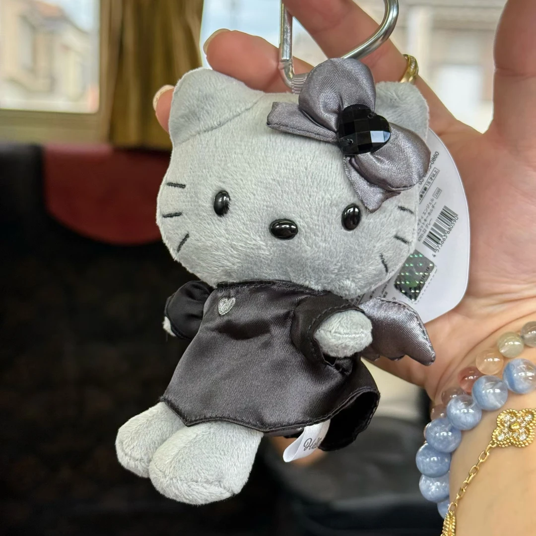 【大阪限定】HelloKitty炭黑天使Kitty钥匙扣玩偶黑皮hellokitty